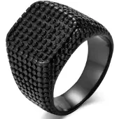 Mendes Titanium Zegelring heren Zwart-21.5mm