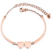 Cilla Jewels Dames Armband Dubbele Hartjes Rose