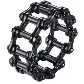 Mendes Edelstaal heren ring Bike Chain black-21.5mm