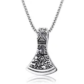 Mendes Heren ketting Edelstaal Thor Viking Axe Zilverkleurig