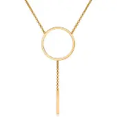 Cilla Jewels Dames ketting Edelstaal Verguld Rose Cirkel Staaf