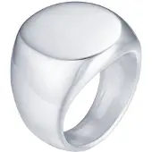 Mendes Stalen heren ring Ronde Zegel Zilverkleurig-21.5mm