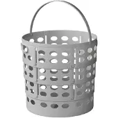 Pricenet Opvouwbare Wasmand - Ø 35 cm, H: 34 cm - Compact - Met 2 zijgrepen - Strijkmand - Opbergmand - Caravan- camperaccessoires - Lichtgrijs