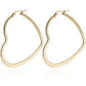 Cilla Jewels Dames oorringen Edelstaal Goudkleurig hartje-50mm