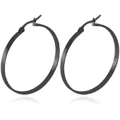 Cilla Jewels Dames oorringen Edelstaal Zwart-30mm