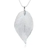 LGT JWLS Dames ketting Blad Kettinghanger Leaf Slang Ketting Zilverkleurig