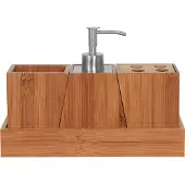 MSV Badkamer Accessoireset 3-Delig – Tandenborstelhouder, Zeeppomp en Beker – Compacte Badkamerset voor Kleine Ruimtes