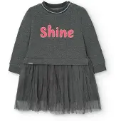 Boboli Fleece Combined Lang Mouw Jurk