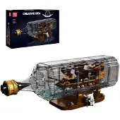 Mould King 10066 – Queen Anne's Revenge Schip in een Fles – 2488 Stuks – Piratenschip Bouwset – Gedetailleerde Inrichting – Compatibel met Bouwstenen – 14+