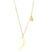 LGT JWLS Hippe dames ketting Moon Star Goudkleurig