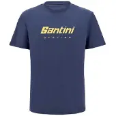 Santini - Coloured Branded T-Shirt - T-shirt S, blauw