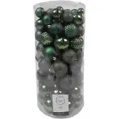 Décoris Kerstbal kunststof d6cm ass 100st groen