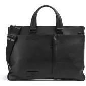 Piquadro Russel Aktentas RFID-bescherming Leder 42 cm Laptopvak zwart
