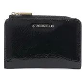 Coccinelle Metallic Shiny Wrinkled Portemonnee zwart