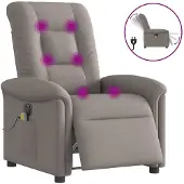 vidaXL Massagestoel elektrisch verstelbaar stof taupe
