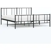 vidaXL Bedframe met hoofd- en voeteneinde metaal zwart 193x203 cm