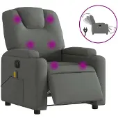 vidaXL Massagestoel elektrisch verstelbaar stof donkergrijs