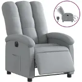 vidaXL Fauteuil elektrisch verstelbaar stof lichtgrijs