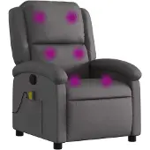 vidaXL Massagestoel echt leer grijs