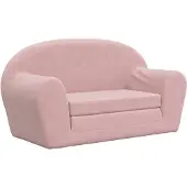 vidaXL Kinderslaapbank 2-zits zacht pluche roze
