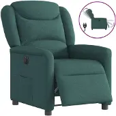 vidaXL Fauteuil verstelbaar elektrisch stof donkergroen