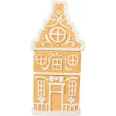 Clayre & Eef Voorraadpot Deksel Gingerbread house 13x11x24 cm Bruin Keramiek