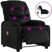 vidaXL Massagestoel verstelbaar elektrisch kunstleer zwart