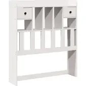 vidaXL Hoofdbord met opbergruimte 90 cm massief grenenhout wit
