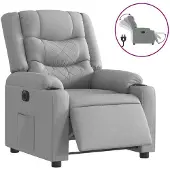 vidaXL Fauteuil elektrisch verstelbaar stof lichtgrijs-VXL-3206567