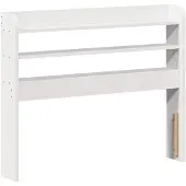 vidaXL Hoofdbord met schappen 90 cm massief grenenhout wit