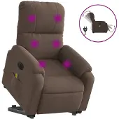 vidaXL Sta-op-massagestoel elektrisch verstelbaar microvezelstof bruin