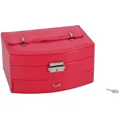 Ottosimon Juwelenbox deluxe roze sieradendoosje met spiegel en lade.