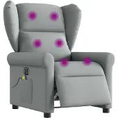 vidaXL Massagestoel elektrisch verstelbaar stof lichtgrijs