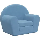vidaXL Kinderslaapbank zacht pluche blauw