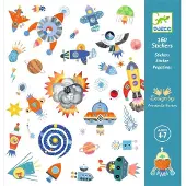 Djeco - Stickers Space / Interstellar - 4 stickervellen - 160 stickers
