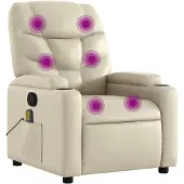 vidaXL Massagestoel van kunstleer in crèmekleur