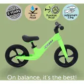 TickiT loopfiets Whizz groen - lichtgewicht kinderfiets met verstelbaar zadel.