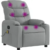 vidaXL Massagestoel met lichtgrijze stof
