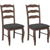 vidaXL Eetkamerstoelen met kussens 2 stuks bruin massief hout rubber