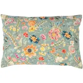 Mars & More kussen geborduurd wilde bloemen paarse ridderspoor 40x60cm