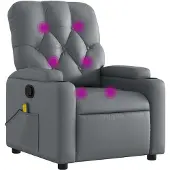 vidaXL Massagestoel van grijs kunstleer