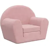 vidaXL Kinderslaapbank zacht pluche roze