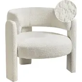 Beliani BUREA - Fauteuil - Off-white - Chenille