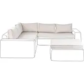 Beliani PALERMO - Tuinkussenhoezen set - Beige - Polyester
