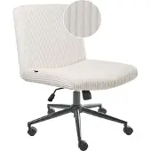 Beliani GEDDES - Bureaustoel - Wit - Corduroy