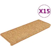 vidaXL Trapmatten zelfklevend 15 st sisal-look 65x21x4 cm sisal