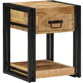 vidaXL Nachtkastje 40x40x50 cm Massief ruw hout Mango
