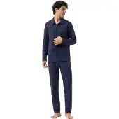Mey Pyjama Serie Pure Night Yacht Blue | Maat L