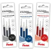 Pentel EnerGel Navulling voor rollerballpen 0,4 mm Medium Rollerball Zwart LR7-3A 3 Stuks