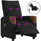 vidaXL Massagestoel elektrisch verstelbaar stof zwart